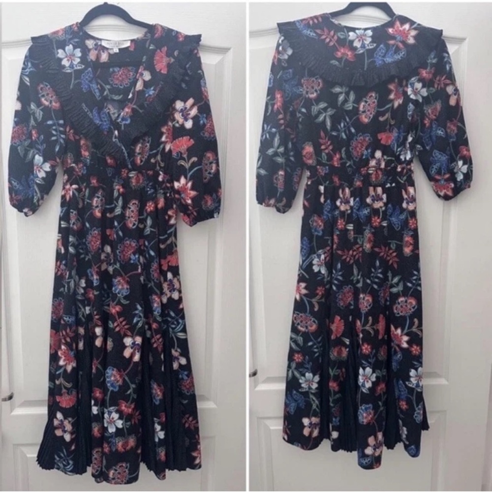 HUNTER BELL Navy Floral Maxi Dress S - Picture 3 of 8